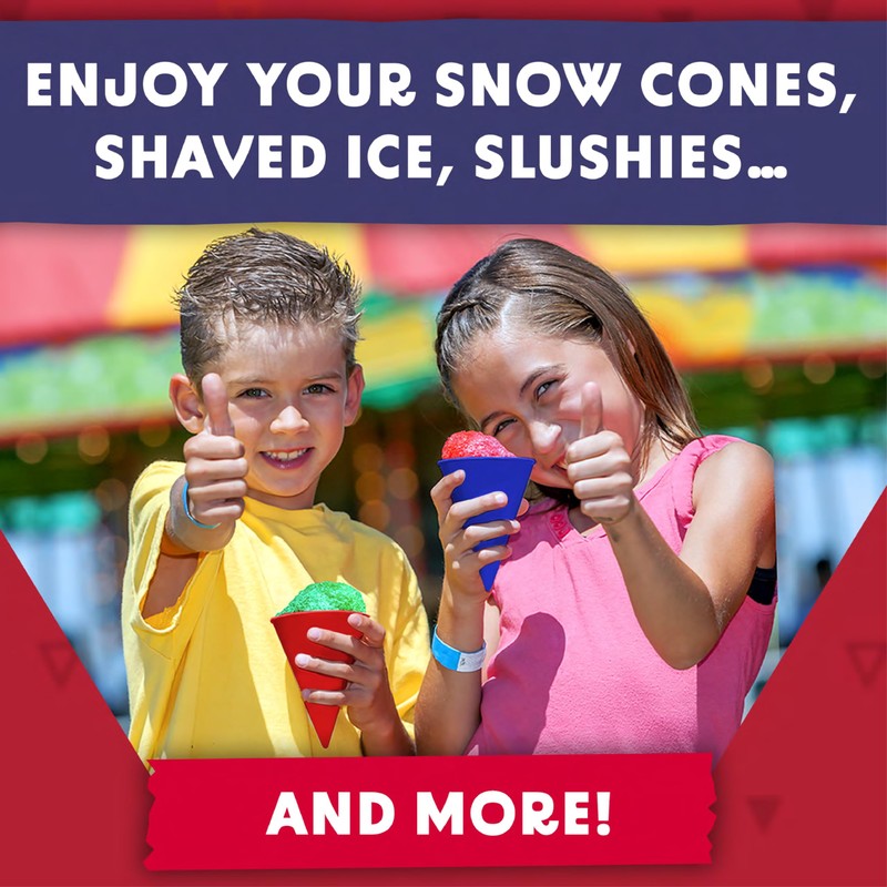 [6 Pack] Plastic Reusable Snow Cone Cups for Your Snow