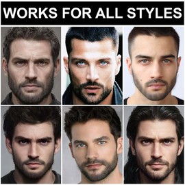 Beard Dye for Men – Waterproof Formula with 4-Prong Tip – Helps Fill & Shape for a Natural Look Multi-Use Beard Pen Filler (black 2pcs)