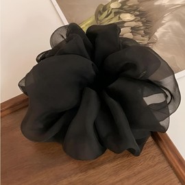 Scrunchies (Black) large chiffon scrunchies for women
