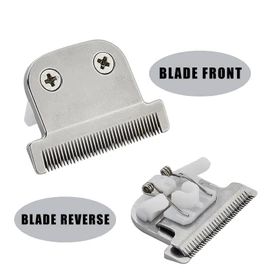 T-Blade Interchangeable Replacement Blade Compatible with Wahl Clippers - Fits Models 9864/9864SS/9686/9818A/9854L/9876L/9854 /WSS3L/SS2L & More - Precision-Cut Steel Blades (Black/Silver-Silver)