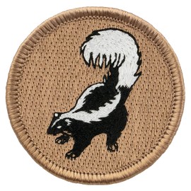 Skunk Patrol Patch - 2" Diameter Round Embroidered Patch (Hook-Fastener)