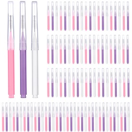 Patelai 100 Pieces Braces Brush for Cleaner Interdental Brush Toothpick Dental Tooth Flossing Head Oral Dental Hygiene Flosser Toothpick Cleaners Tooth Cleaning Tool(Pastel Colors,Mixed Size)