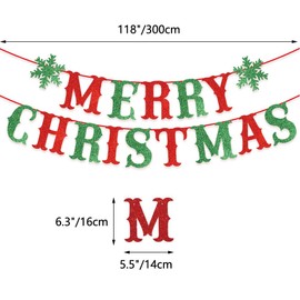 Yahpetes Merry Christmas Banner Christmas Party Decorations