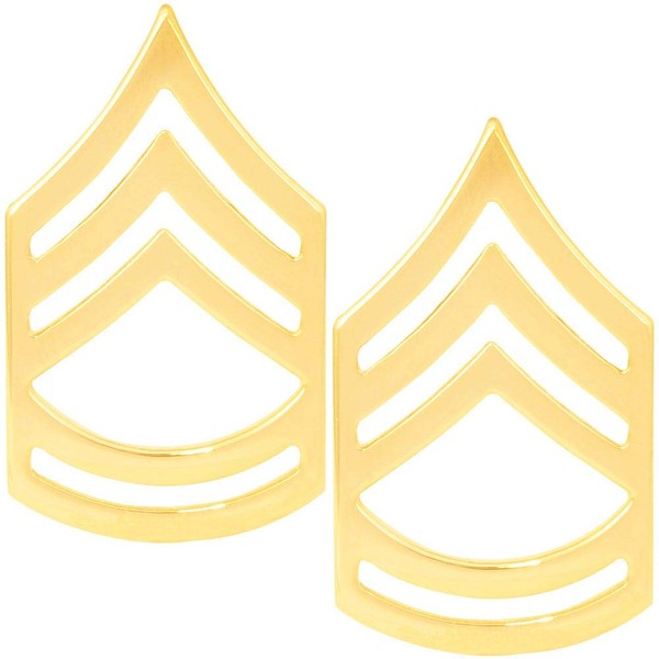 Army Chevron Rank: Brass Metal Finish Sergeant 1st Class SFC