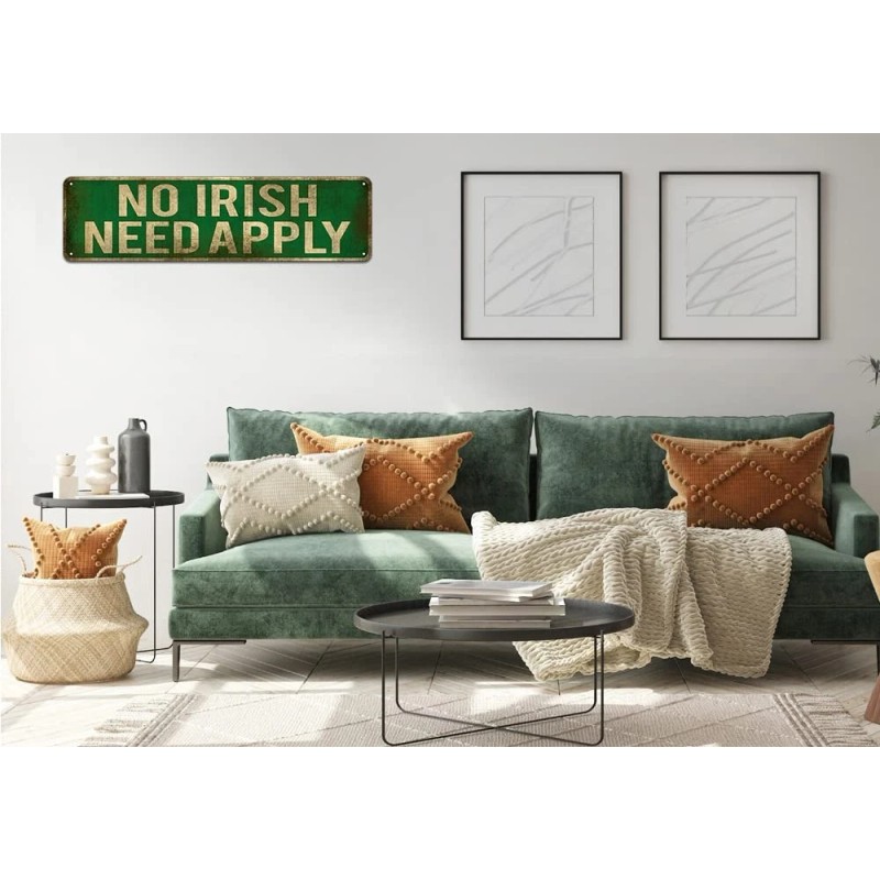 KooLL No Irish Need Apply Tin Sign, Vintage Metal Wall