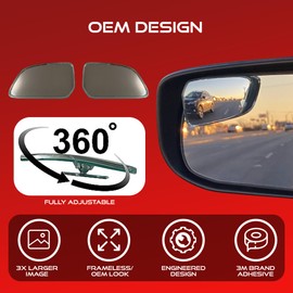 Utopicar Convex Blind Spot Mirrors 2 Pack - OEM Car Side Mirror Blindspot Eliminator Automotive Exterior Accessories - Adjustable Blind Spot Mirror - Universal Fit