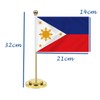 Philippines Desk Flag,12 inch Tall Small Filipinos Indoor Banner,Tiny Printing