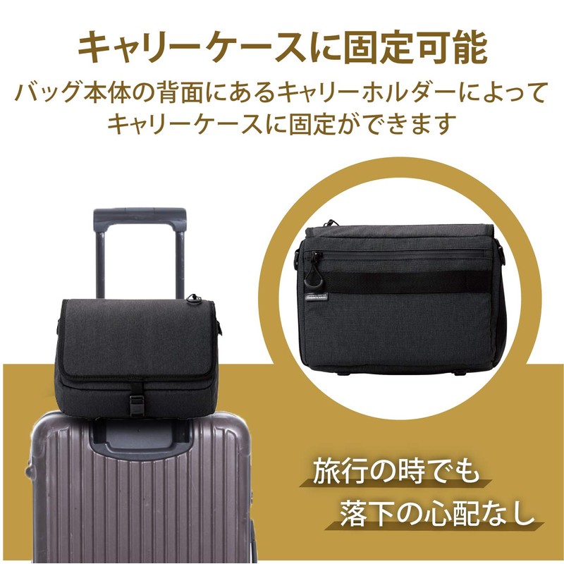 Elecom DGB-SSF02SBK Camera Case, Mirrorless SLR Camera, Shoulder Bag, Magnetic