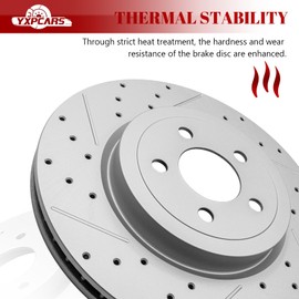 Ceramic Front Brakes Pad and Rotors Drilled Slotted Vented Replacement Disc Brake Kits for Dodge Charger 2006 2007 2008 2009 2010 2011 2012 2013 2014 2015 5.7L/ Magnum 2005-2008 5.7L (345.0 mm)