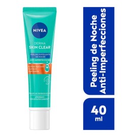Nivea Derma Skin Clear Peeling Exfoliante Antiimperfecciones, Reduce Poros, Tratamiento Nocturno, 40 ml                                               