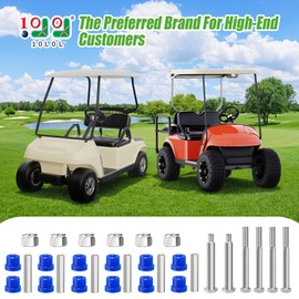 10L0L Golf Cart Spring Bushing Kit with Screw Nut-Rear Leaf Springs Shackles Bushing Sleeve for EZGO TXT/Medalist (1994-up) & Club Car DS (1981-up), Replaces Parts 70289-G02 70291-G01 14158-G1