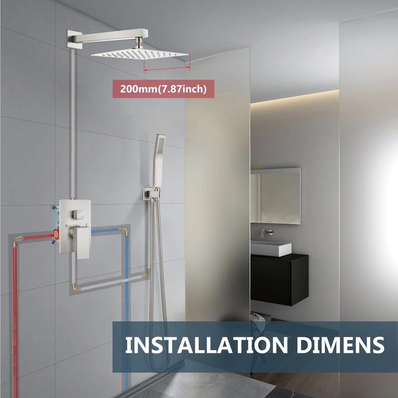 Aolemi Shower Faucet Set Rain Shower System with Handheld Spray