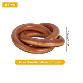 sourcing map Set of 8 Wooden Napkin Rings, Circle Table Napkin Holders, Napkin Decoration for Dining, Anniversary, Holidays, Parties, Brown