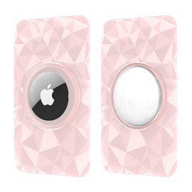 HAUXGOGO Protective Cover for Air Tag (2 Pieces) Ultra-Thin Card Protection Hard Polycarbonate – Suitable for Wallets, Handbags, Backpacks, Luggage- Pink