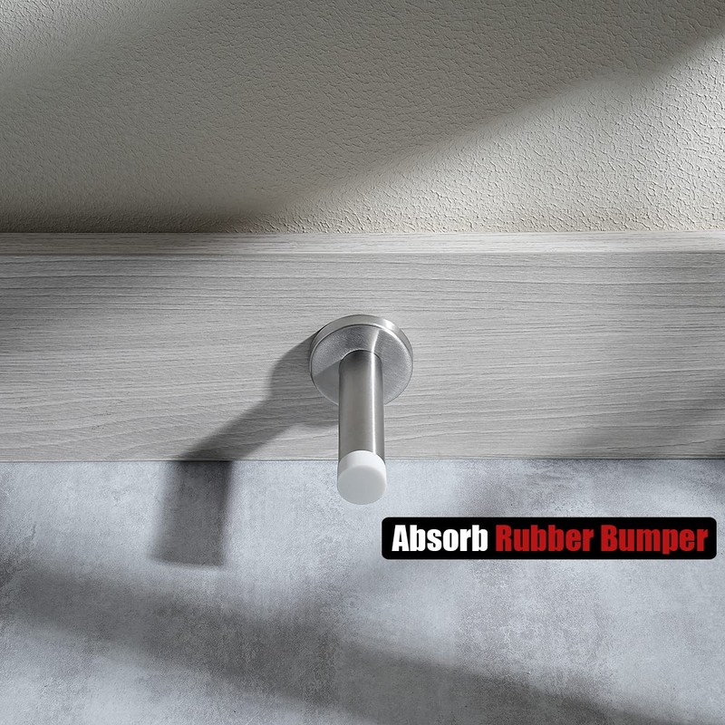 JQK Door Stopper, 304 Stainless Steel Thicken 1mm Sound Dampening
