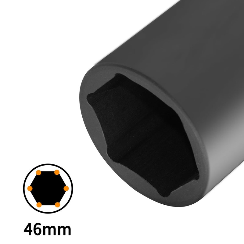 Hlipaty Impact Socket 46mm, 1/2" Square Drive 6 Point Cr-Mo
