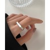 MYNENEY - Anillo de compromiso de boda de acero inoxidable