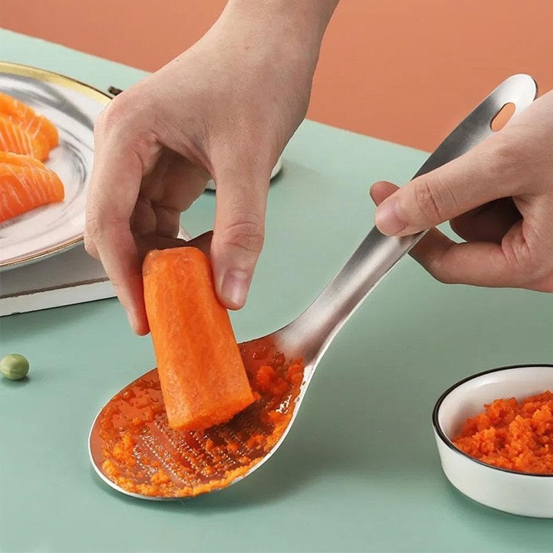 Stainless Steel Grater Spoon,Garlic Grinders Grating Spoons,Grater Grinder Spoon,Ginger Grater