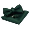 Dark Green Pre-tied Bow Tie Solid Bow Ties Adjustable Length