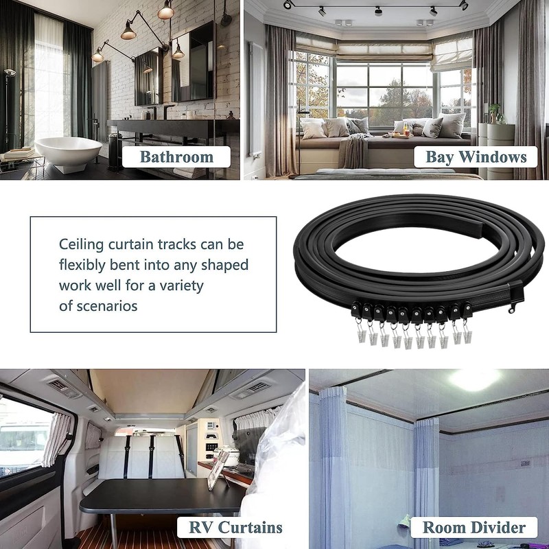 KOLAKO Curtain Track Accessories for Flexible Bendable Curved Curtain Track