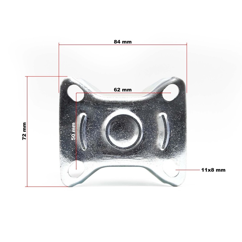 Wiltec Fixed Castor Diameter 75 mm with Rubber Wheel and