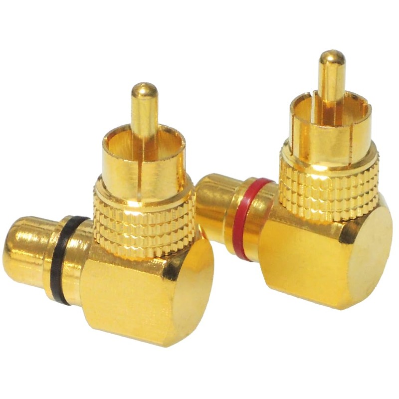 KAUMO RCA Plug Right Angle 90 Degree 90° Copper/Gold Plated
