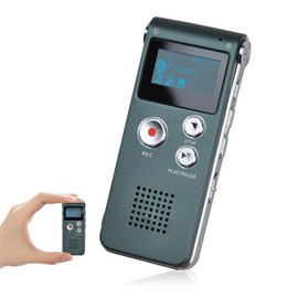 COVVY 16GB Portable Digital Voice Recorder Audio Recorder Sound Recorder Dictaphone LCD Recorder MP3 Player Dictaphone (Gray)