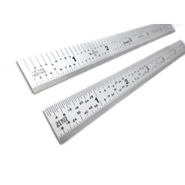 Shinwa 12 Inch 5R Narrow and Flexible (.500 Wide x .020 Inches Thick) Zero Glare Satin Chrome Stainless Steel 5R Machinist Engineer Ruler with Graduations in 1/64, 1/32, 1/10, 1/100mm Model H-3102C
