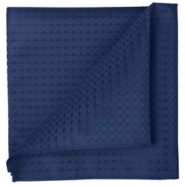 KissTies 5 pañuelos cuadrados de bolsillo sólido para boda + 1 caja de regalo, Azul marino, Talla única