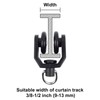 KXLIFE Rodillos negros para riel de cortina de techo flexible,