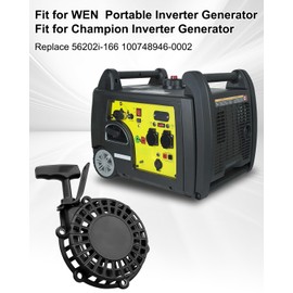 Recoil Starter Assembly Fit for WEN 56202i 56203i 56235i Super Quiet 2000W 2350W Portable Inverter Generator Replace 100748946-0002 56202i-166, Pull Start Fit for Champion 2000W 100478 100692 100900