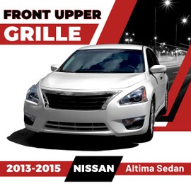 HECASA Front Bumper Grill Upper Grille Compatible with 2013 2014 2015 Nissan Altima Sedan Replacement for 623103TA0A NI1200250 Insert Plastic(ABS)