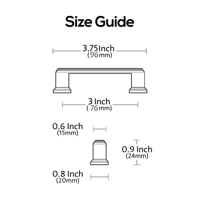 Alzassbg 10 Pack Oil Rubbed Bronze Cabinet Pulls, 3 Inch(76mm)
