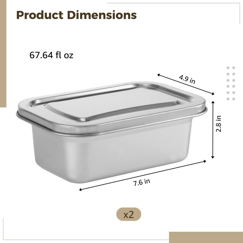 DORMIYA 2 Pcs Thickened Stainless Steel Food Keepers Set, Commercial