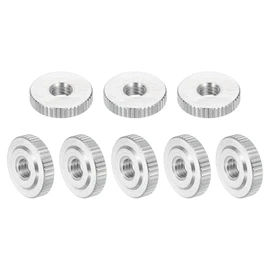 sourcing map 8Pcs M4 Knurled Thumb Nuts, 304 Stainless Steel Round Knurled Flat Head Through Hole Handle Nut, Lock Adjusting Nuts, Thin Type, Silver