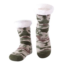 BSTcentelha Super Soft Warm Cozy Fuzzy Fleece-lined Winter With Grips Slipper Socks For Man(Camouflage C)