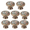 LOVIVER 8Packs Bird Flower Pattern Door Knobs Kitchen Cupboard Knobs