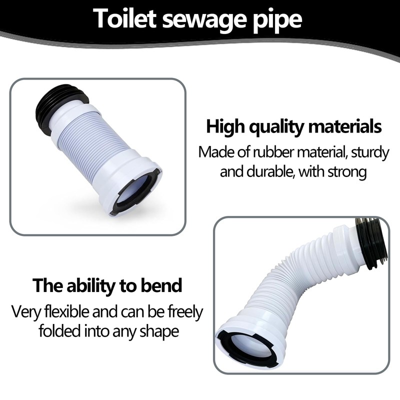 Toilet Waste Pipe Connector 260mm-500mm Toilet Pan Connector Universal WC