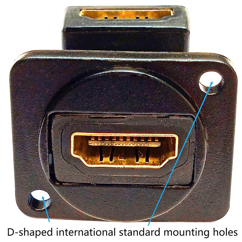 SHANFEILU HDMI Right Angle D Type Panel Mount Adapter Connector