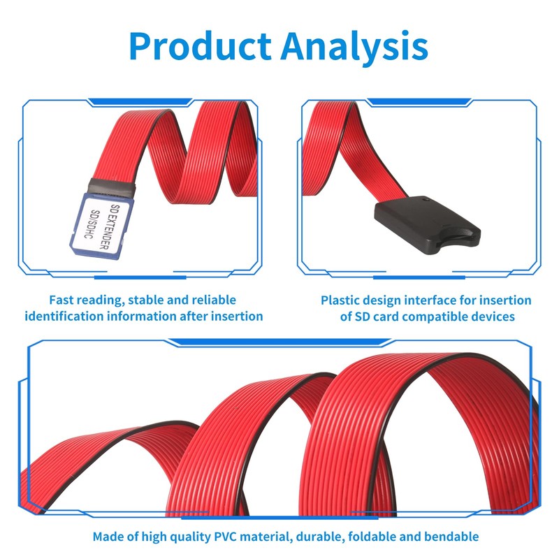 PinQiongZhe SD Memory Card Extension Cable PVC Material Car Navigation