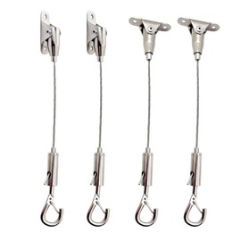 4-Piece Hanging Kit with 1.5-Meter Ropes Adjustable - High-Strength Stainless Steel Hooks, 66lbs Capacity - Suitable for Art Exhibitions, Billboards, Flower Baskets