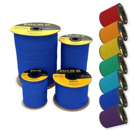 EdcX 4mm Nylon Paracord 550 30m (100 feet) - Type III, 100% Nylon Rope, 7 Strand Rope, 4mm Nylon Rope in Solid Colors (Blue, 30 m)