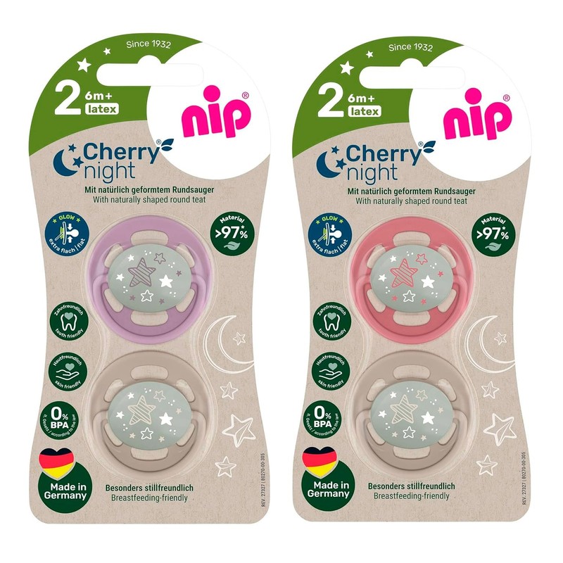 NIP Cherry Latex Dummy, Round, Luminous, Set of 4 (2