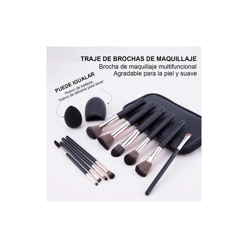 Set De Brochas De Maquillaje De 13 Piezas Con Esponja