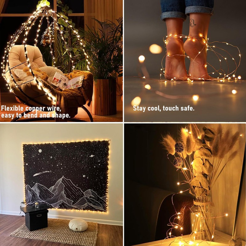 RUICHEN Plug in Fairy String Lights with Switch, Waterproof 33