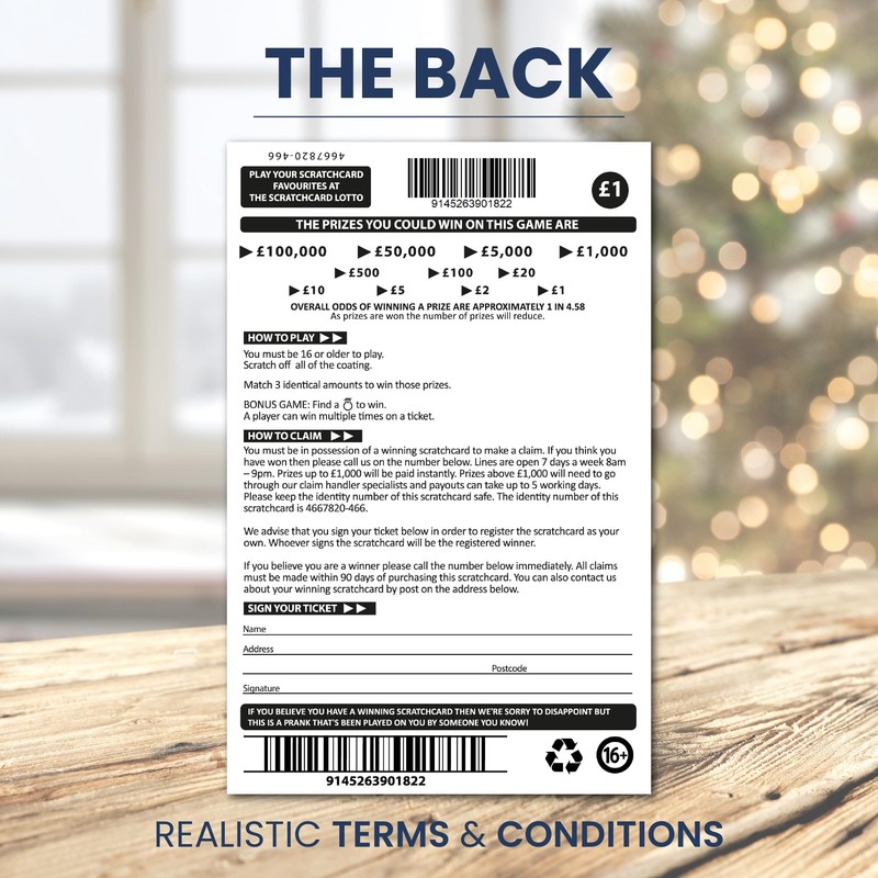 Lets Go Crimbo Pack of 12 Christmas Prank Joke Lottery