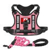 Tactical Dog Harness Set With Comfort Handle Leash, Nighttime Reflective, Breathable Fabric, No-Pull & Adjustable Pet Vest Harness, Easy Walk Training Service Dog Harness for Small, Medium, Large Dogs