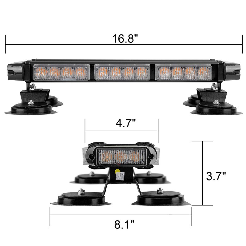 ASPL 16.8 Inch LED Strobe Flashing Light Bar, 26 Flashing