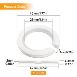 Lyeteung Pack of 15 E27 to E14 Lampshade Ring Converter, 42 mm to 29 mm Lampshade Adapter Rings, Lampshade Reducing Ring Adapter Washer, for Fitting Lampshades to Bayonet