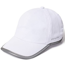 Ponyflo Original Kids Active Ponytail and Messy Bun Pony Cap with Full Back Opening White